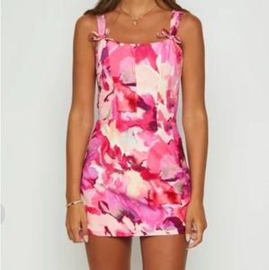 Beginning boutique pink floral dress